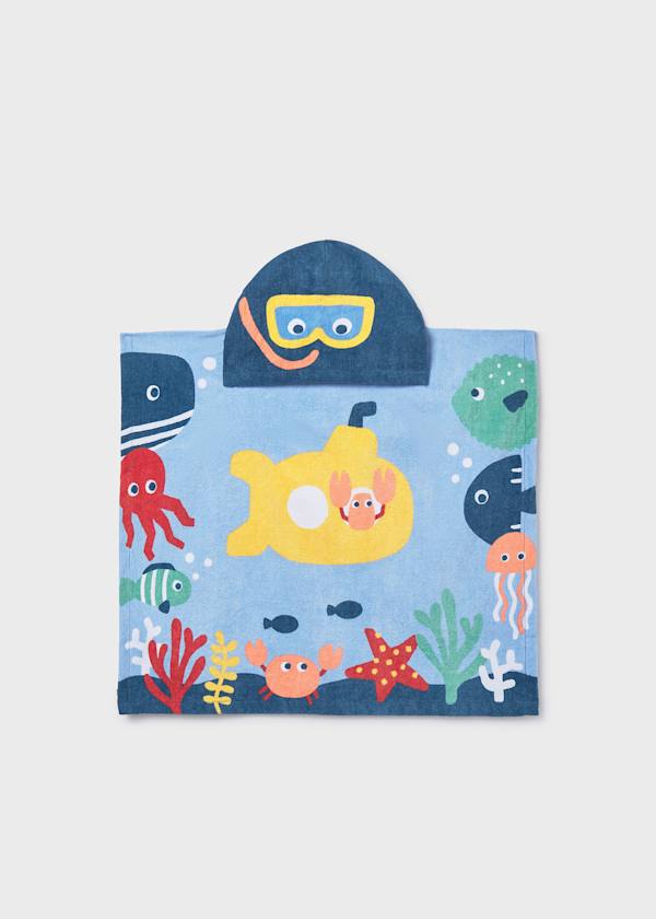 Mayoral Usa Inc Hooded Baby Beach Towel in Blue - Little Miss Muffin Children & Home