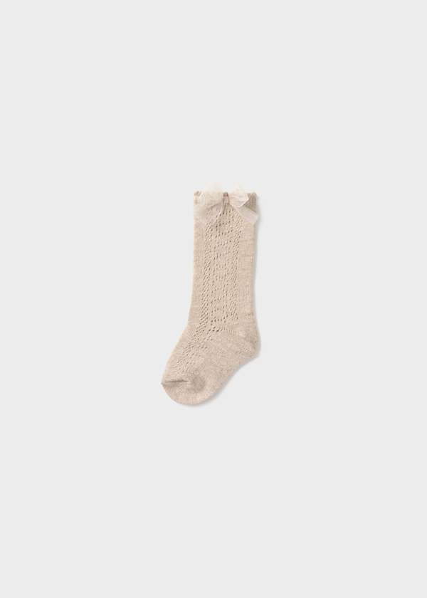 Mayoral Usa Inc Open Weave Bow Socks in Hazelnut - Little Miss Muffin Children & Home