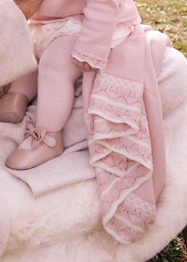 Lightweight Knit Baby Blanket in Quartz Crystal