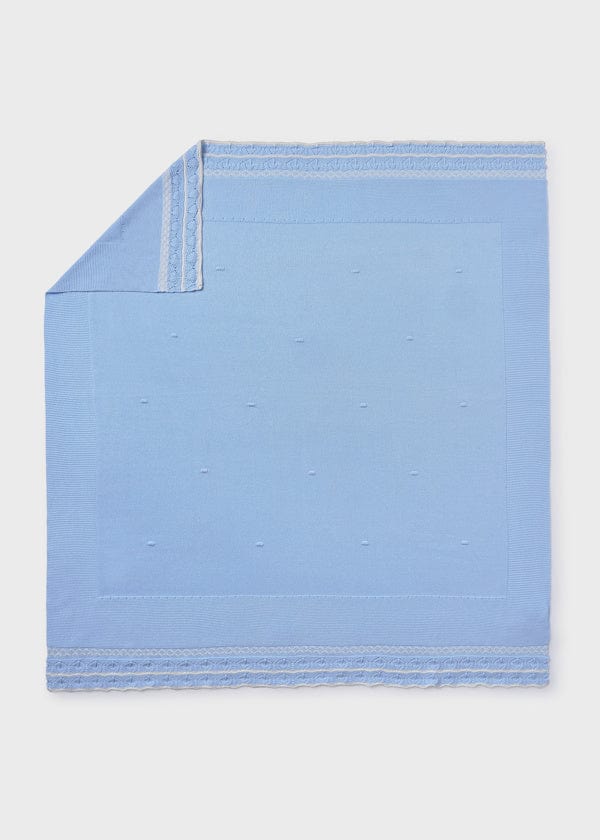 Lightweight Knit Baby Blanket in Sky