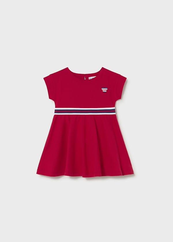 Mayoral Usa Inc Short Sleeve Dress with Contrast Waistband in Red - Little Miss Muffin Children & Home