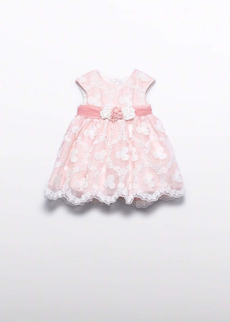 Abel & Lula Embroidered Organza Dress with Floral Appliques - Little Miss Muffin Children & Home