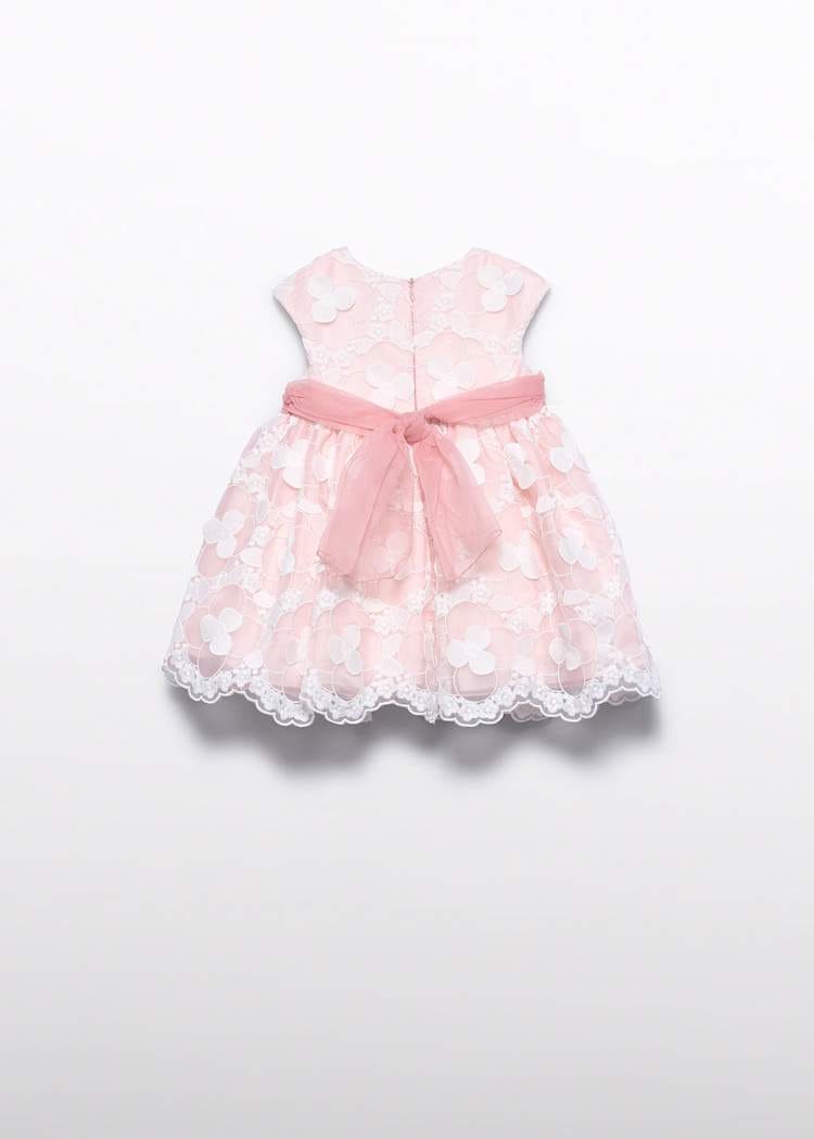Abel & Lula Embroidered Organza Dress with Floral Appliques - Little Miss Muffin Children & Home