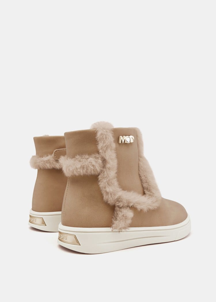 Mayoral Usa Inc Mayoral Faux Fur Boots in Mole - Little Miss Muffin Children & Home