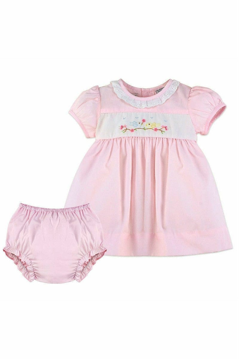 Hand Smocked Baby Girl Spring Birds Classic Dress