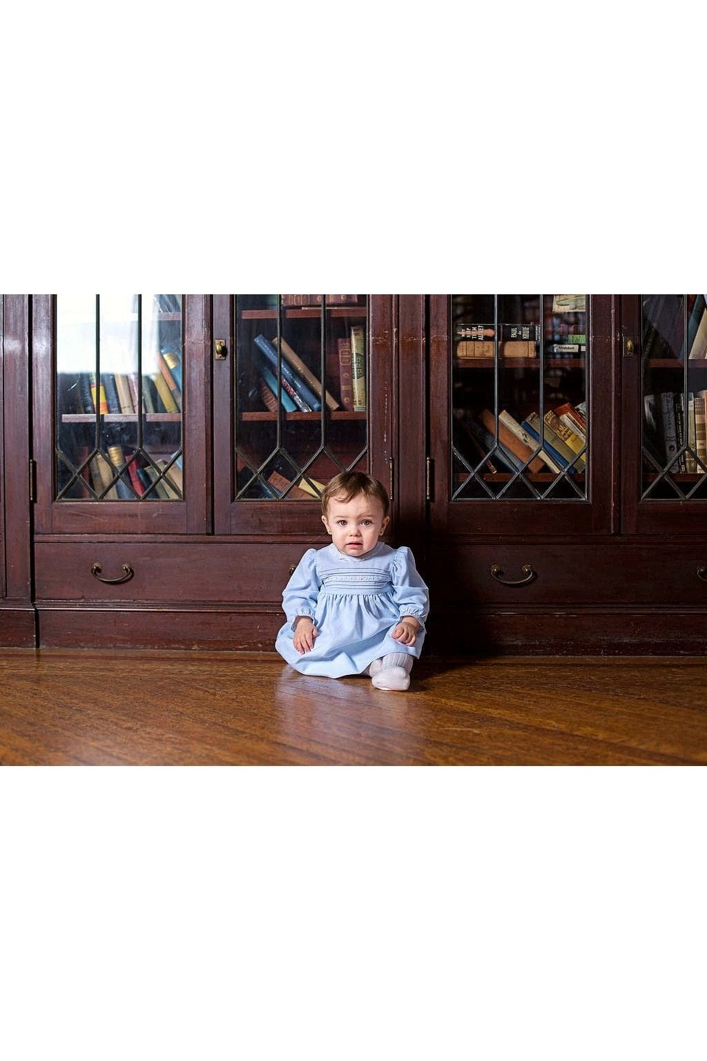 Carriage Boutique Baby Girl Light Blue Long Sleeve Dress - Little Miss Muffin Children & Home