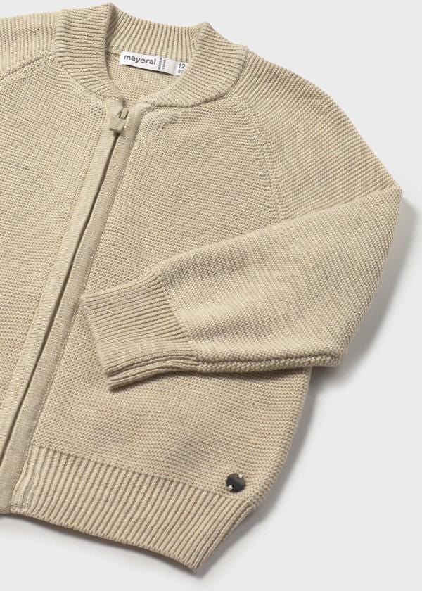 Mayoral Usa Inc Zip Up Cardigan in Heather Beige - Little Miss Muffin Children & Home
