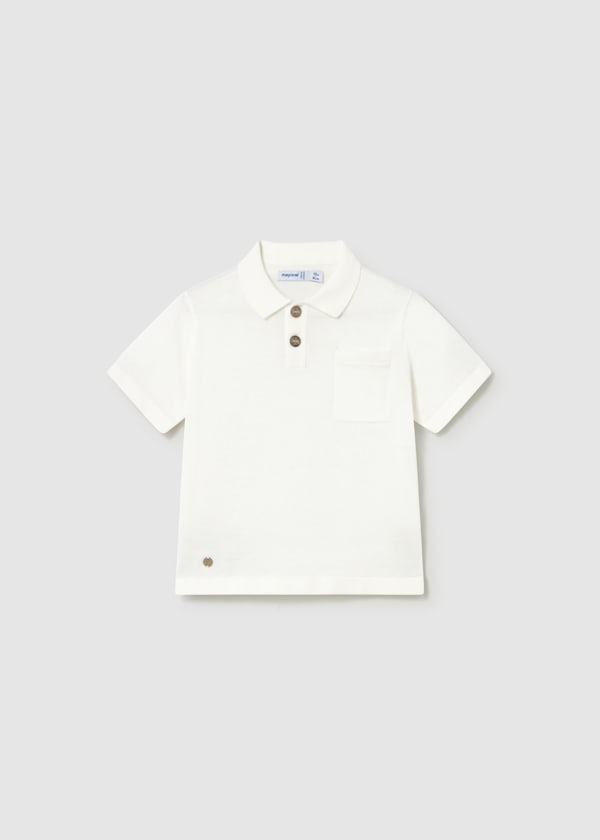 Knit Polo Shirt in Cream