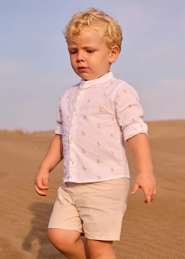 Mayoral Usa Inc Linen Shorts in Mixed Oat - Little Miss Muffin Children & Home