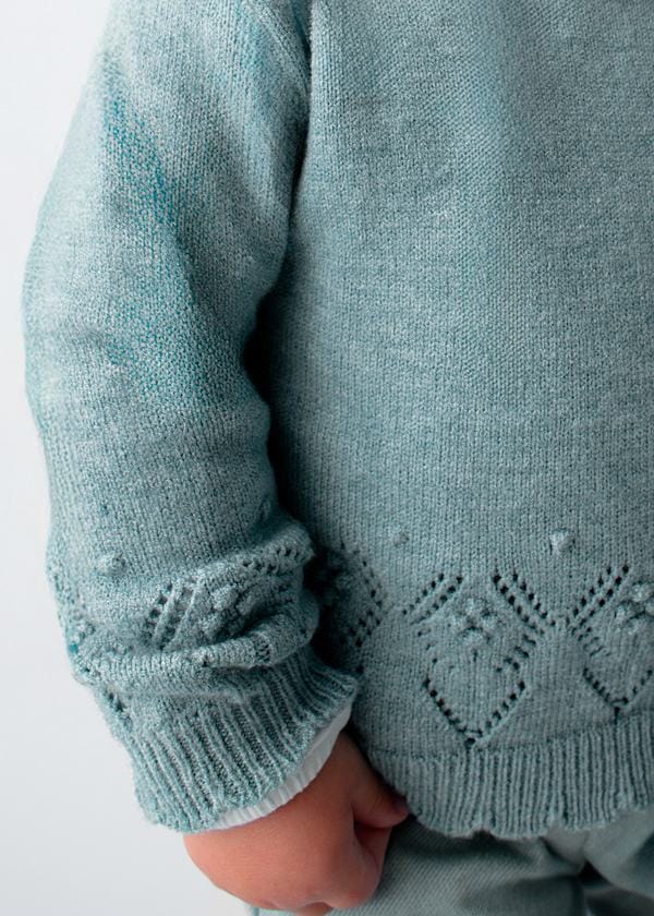 Mayoral Usa Inc Openwork Knit Sweater in Blue - Little Miss Muffin Children & Home