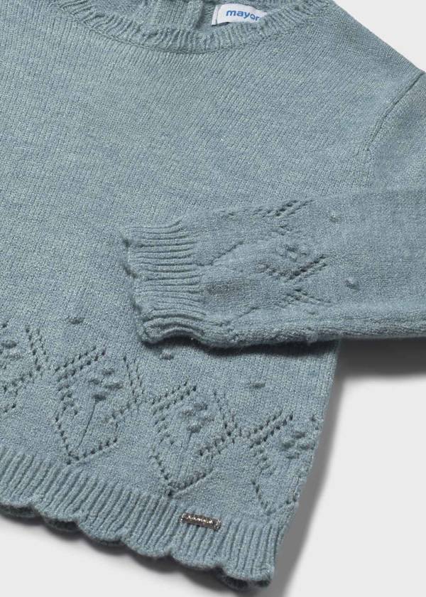 Mayoral Usa Inc Openwork Knit Sweater in Blue - Little Miss Muffin Children & Home