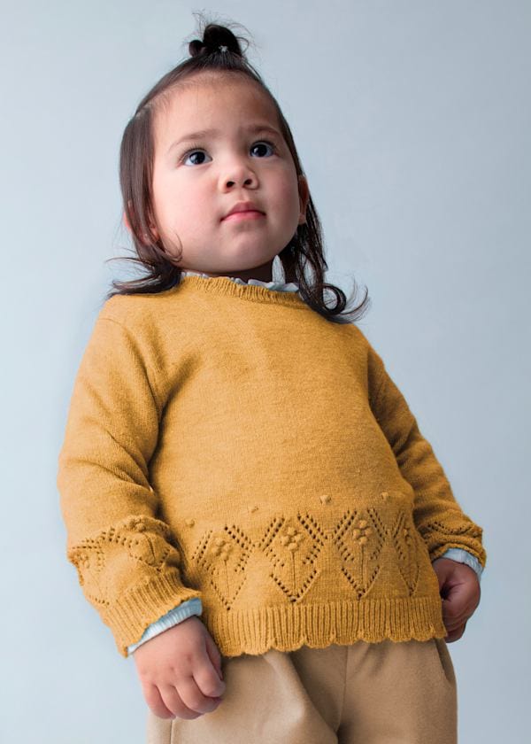 Mayoral Usa Inc Openwork Knit Sweater in Honey - Little Miss Muffin Children & Home