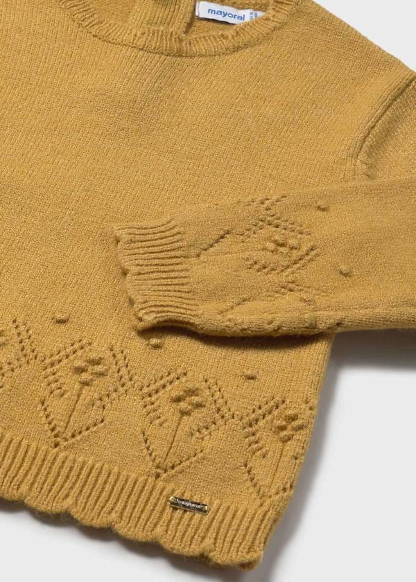 Mayoral Usa Inc Openwork Knit Sweater in Honey - Little Miss Muffin Children & Home