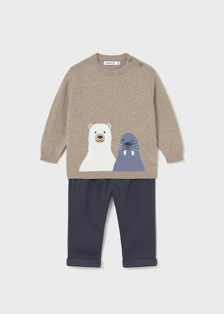 Mayoral Usa Inc Animal Sweater & Pants Set in Night - Little Miss Muffin Children & Home