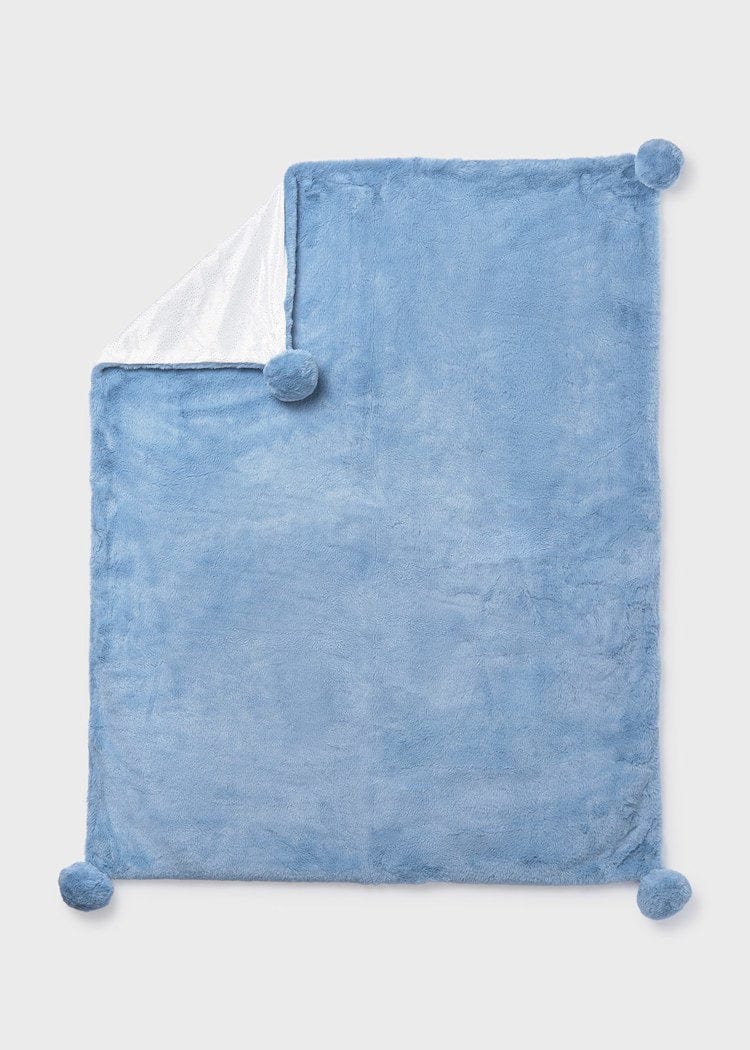 blue faux fur blanket