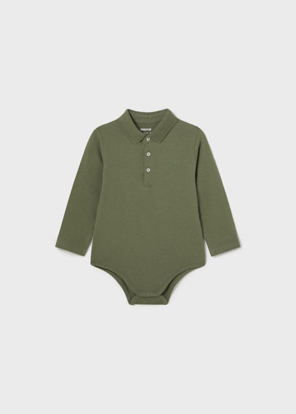 Mayoral Usa Inc Mayoral Long Sleeve Polo Onesie for Baby in Forest - Little Miss Muffin Children & Home