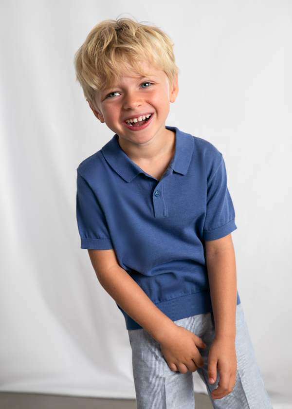 Mayoral Usa Inc Short Sleeve Polo Shirt in Indigo - Little Miss Muffin Children & Home