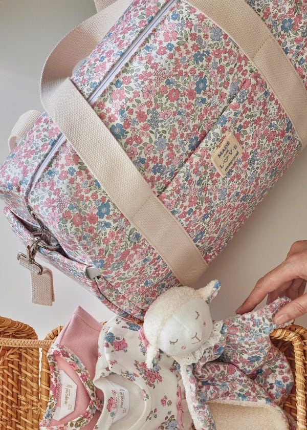 Mayoral Usa Inc Mayoral Printed Diaper Bag with Accessories in Baby Pink - Little Miss Muffin Children & Home