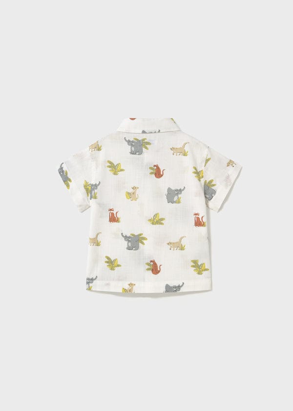 Mayoral Usa Inc Mayoral Short Sleeve Printed Button Down Shirt - Little Miss Muffin Children & Home