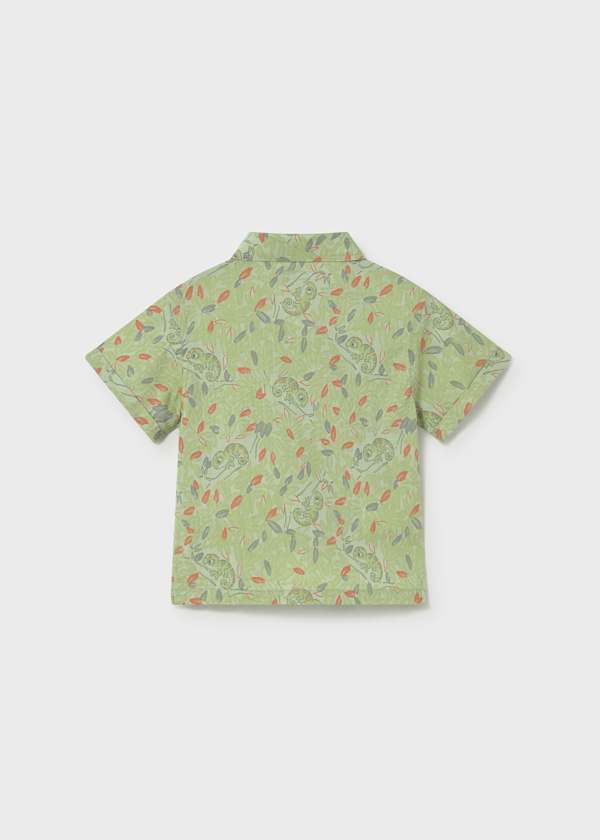 Mayoral Usa Inc Chameleon Print Button Up Shirt in Matcha - Little Miss Muffin Children & Home