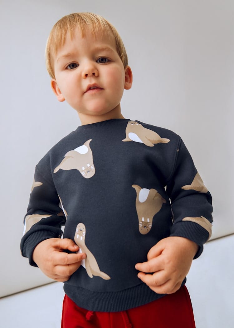 dark blue seal sweatshirt