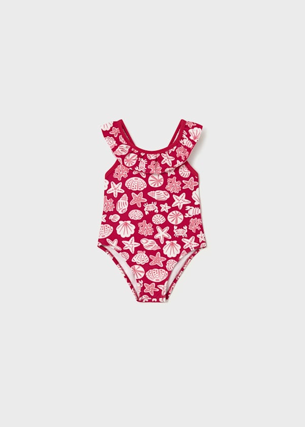 Mayoral Usa Inc Printed Ruffled Trim Swimsuit in Red - Little Miss Muffin Children & Home