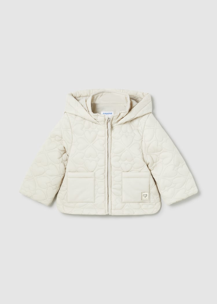 Mayoral Usa Inc Mayoral Baby Quilted Heart Jacket in Stone - Little Miss Muffin Children & Home