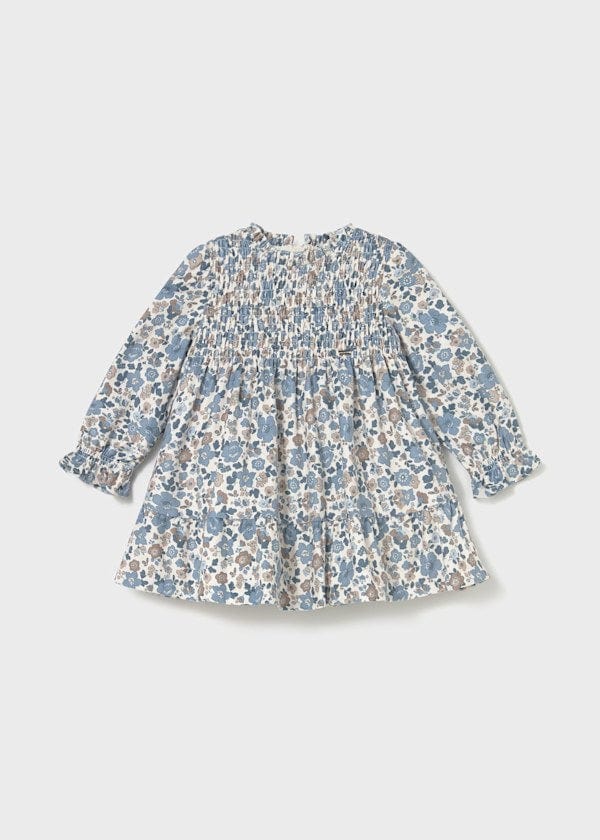 Mayoral Usa Inc Ruffled Printed Velvet Dress in Blue Bell - Little Miss Muffin Children & Home