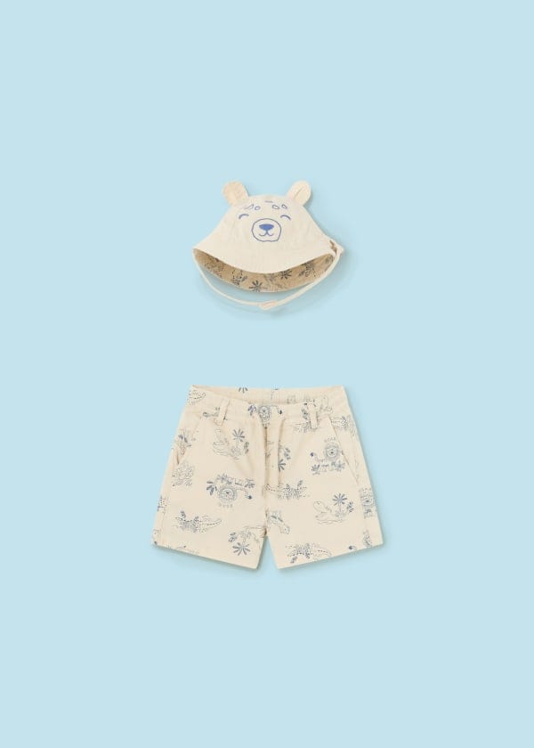 Mayoral Usa Inc Mayoral Bermuda Shorts with Reversible Bucket Hat Set - Little Miss Muffin Children & Home