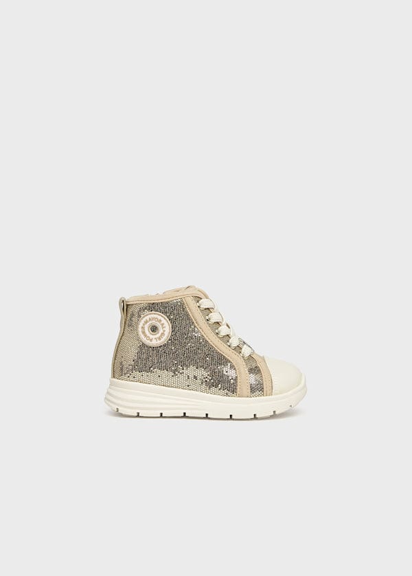 girls gold sparkle ankle boot