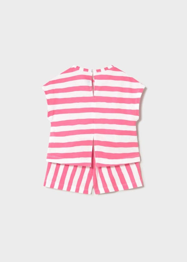 Striped Knit 2-Piece Short Set in Geranium