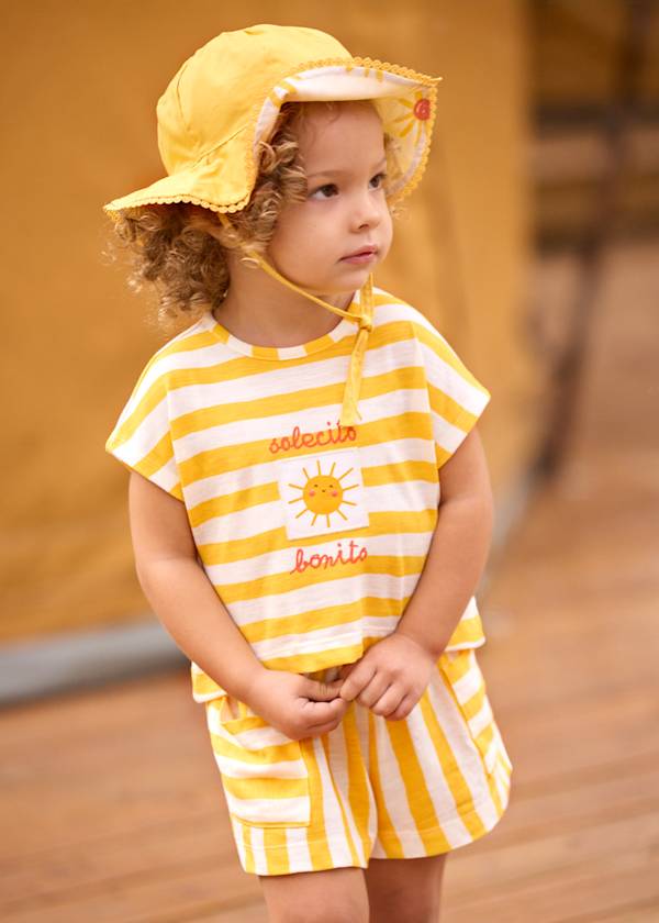 Striped Knit 2-Piece Short Set in Mimosa