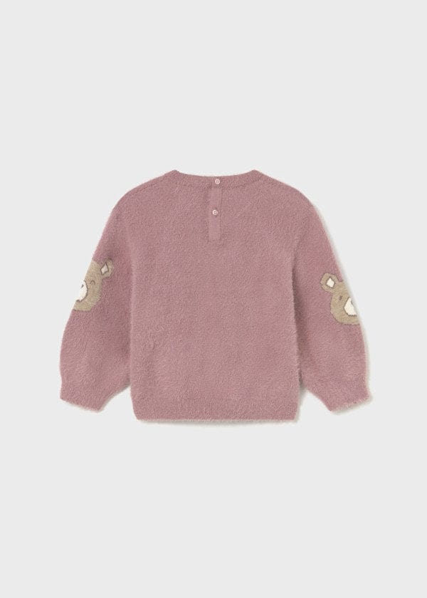 Mayoral Usa Inc Faux Fur Teddy Bear Sweater in Orchid - Little Miss Muffin Children & Home