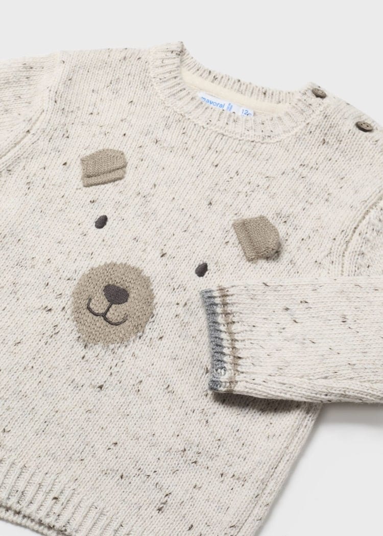 Mayoral Usa Inc Mayoral Teddy Bear Sweater in Cream - Little Miss Muffin Children & Home