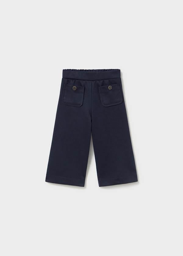 Twill Knit Wide Leg Pants