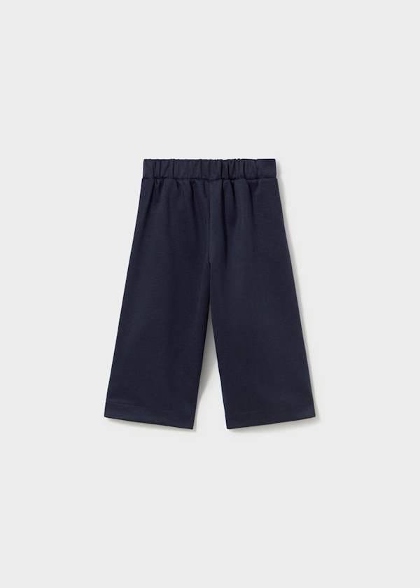 Twill Knit Wide Leg Pants