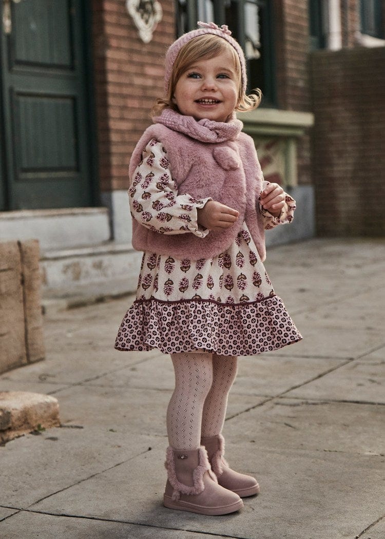 Mayoral Usa Inc Mayoral Drop Waist Print Dress for Baby in Petal - Little Miss Muffin Children & Home