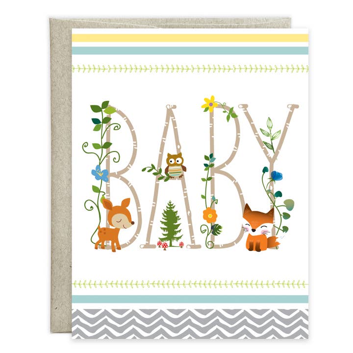 baby shower card with animals