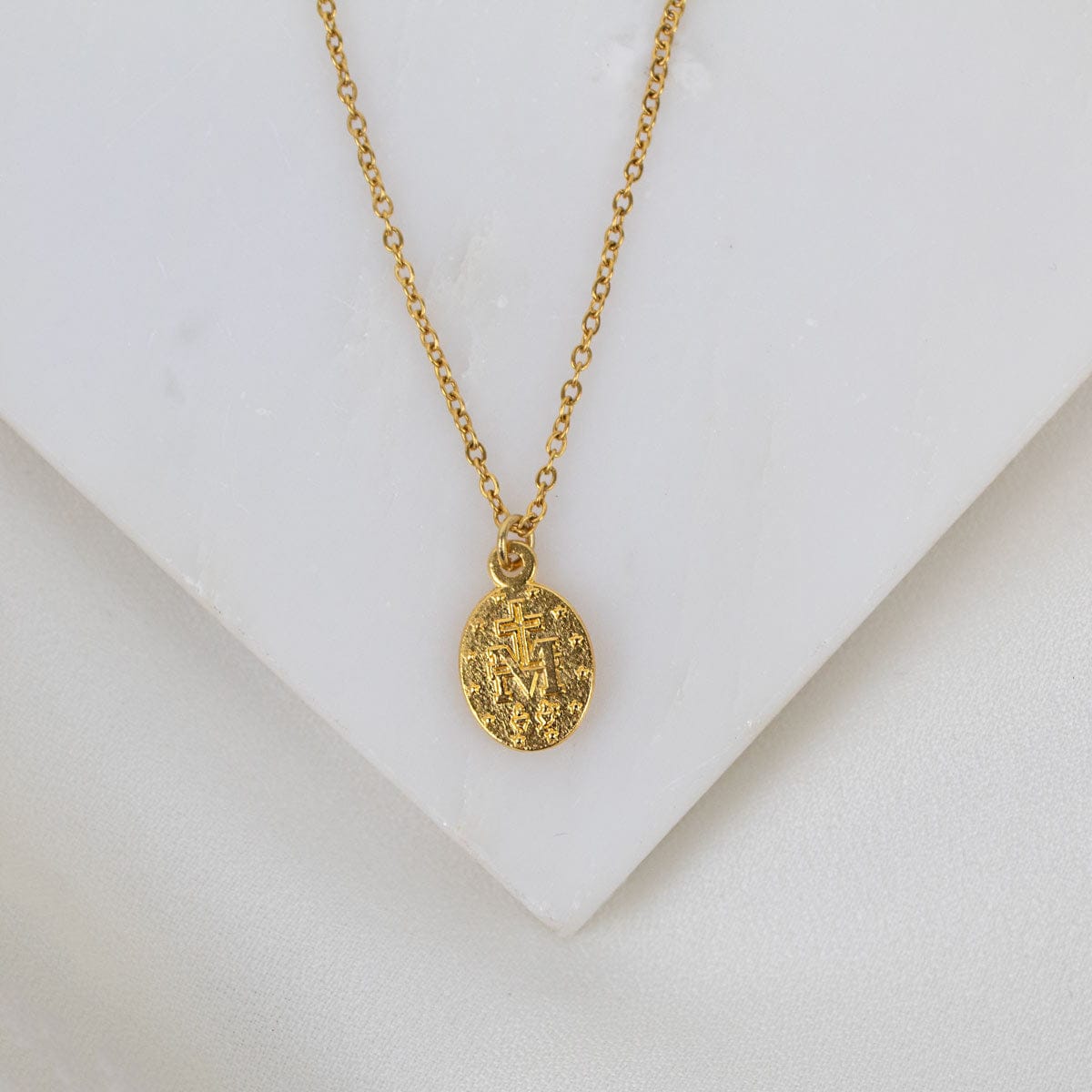 My Saint My Hero Petite Miraculous Mary Necklace Gold - Little Miss Muffin Children & Home