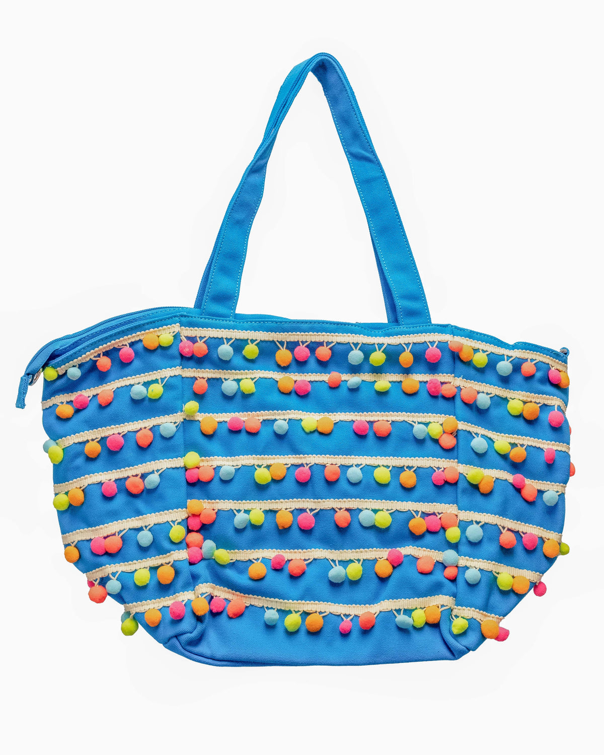 Bari Lynn Pom Pom Beach Tote, 2 Colors Available - Little Miss Muffin Children & Home