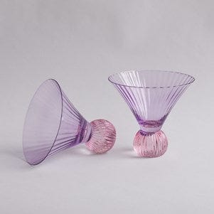 Beatriz Ball Beatriz Ball Glass Venice Martini Set of 4, Violet & Pink - Little Miss Muffin Children & Home