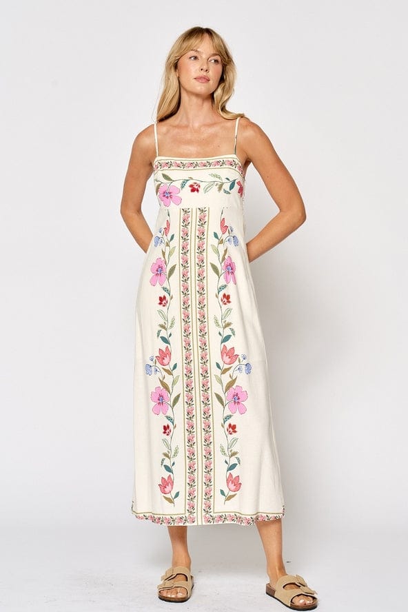 Lalavon Floral Print Spaghetti Strap Sundress - Little Miss Muffin Children & Home