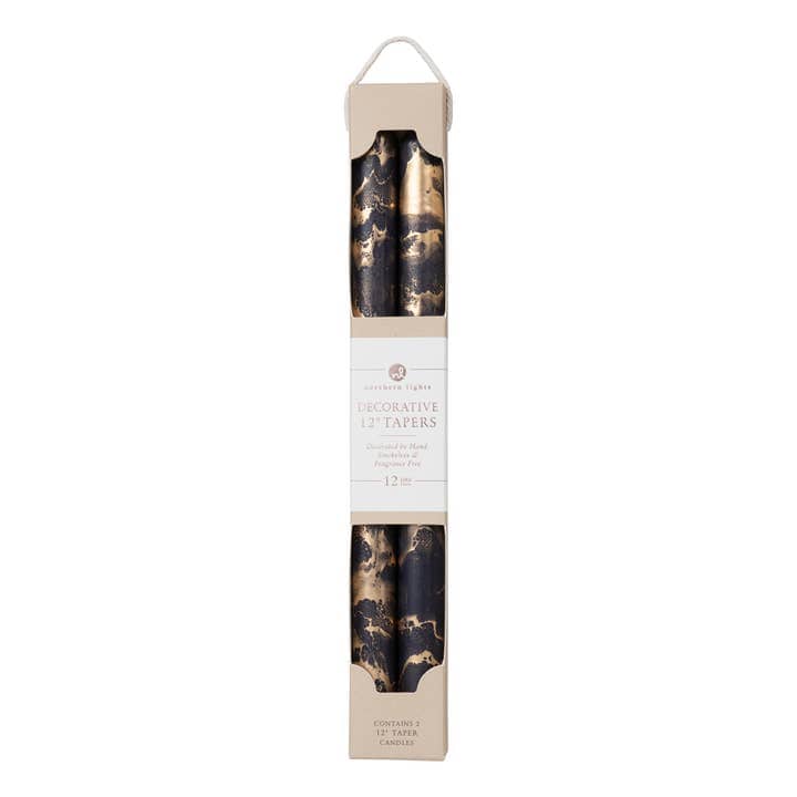 black and gold decorative taper candles