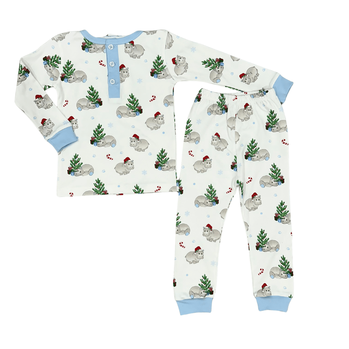 boys blue christmas hippo pajamas