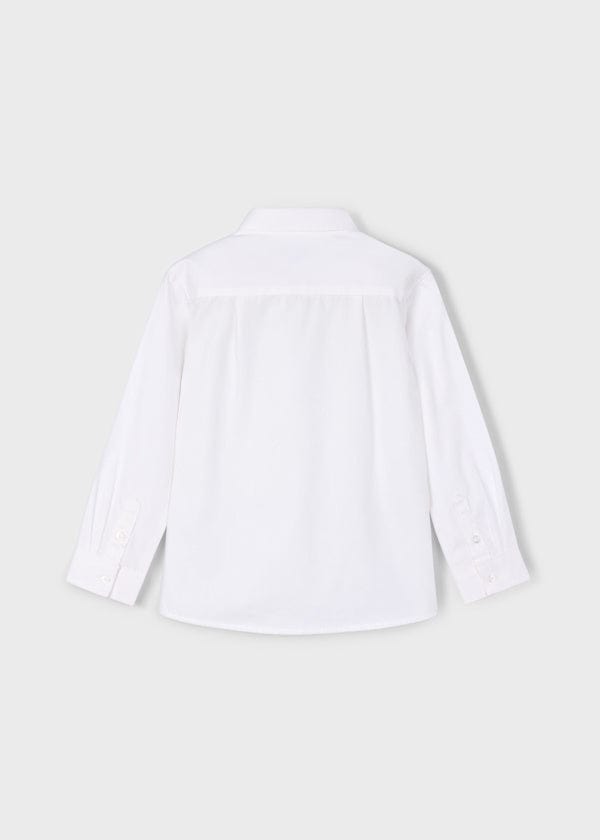Mayoral Usa Inc Long Sleeve Button Up Shirt in White - Little Miss Muffin Children & Home