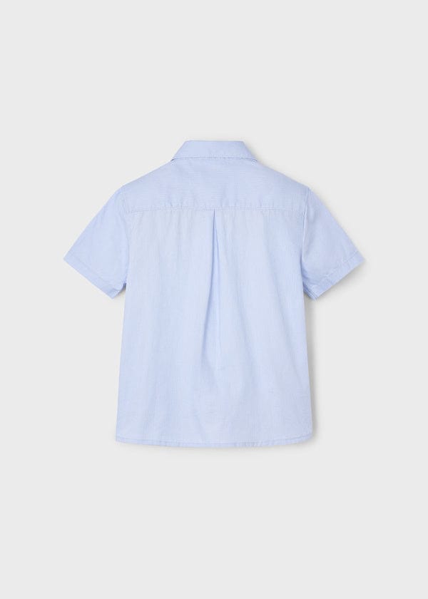 Mayoral Usa Inc Mayoral Short Sleeve Dress Shirt with Pocket in Sky - Little Miss Muffin Children & Home