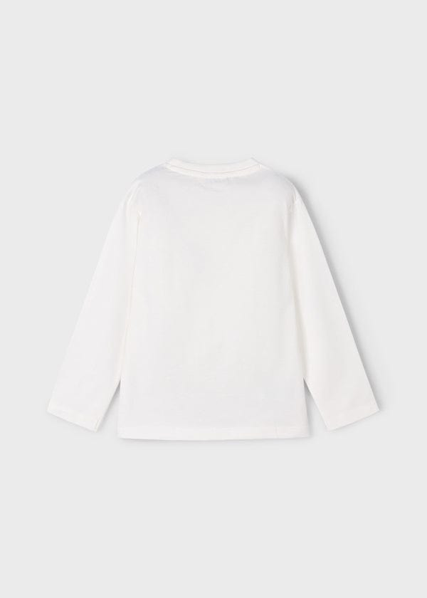 Mayoral Usa Inc Long Sleeve Embossed Dino T-Shirt in Cream - Little Miss Muffin Children & Home