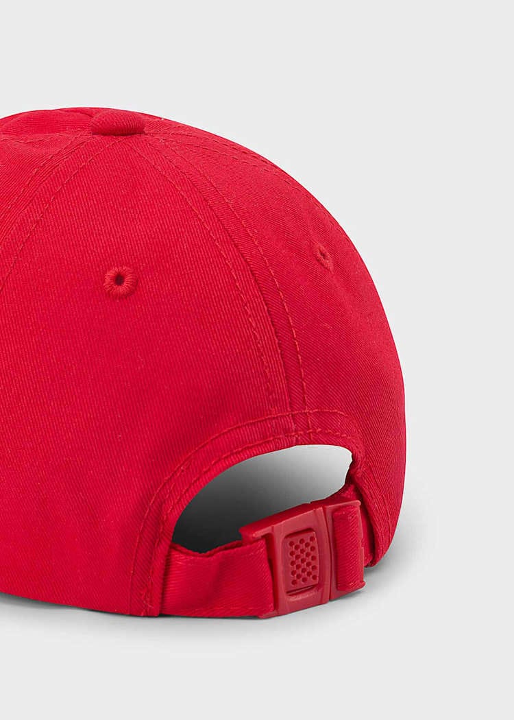 Robot Embroidered Baseball Cap in Tomato