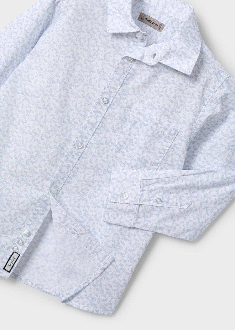 Mayoral Usa Inc Mayoral Long Sleeve Printed Button Down Shirt - Little Miss Muffin Children & Home