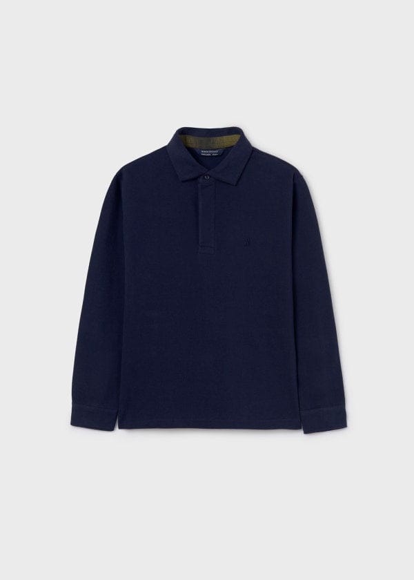 Mayoral Usa Inc Mayoral Long Sleeve Polo in Navy - Little Miss Muffin Children & Home